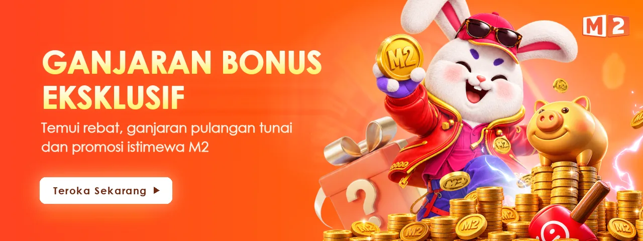Sepanduk ganjaran bonus eksklusif M2 yang mengajak anda meneroka rebat dan pulangan tunai