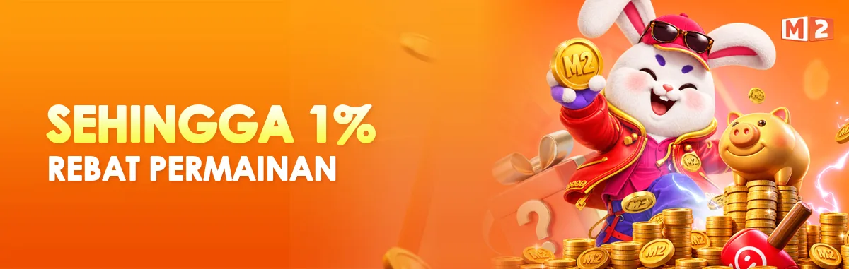 Sepanduk rebat bertulis Sehingga 1% Rebat Permainan